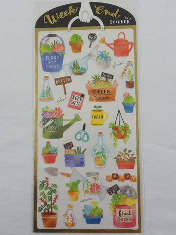 Cute Kawaii Mind Wave Weekend Market Series - Plant and Flower Sticker Sheet - for Journal Planner Craft