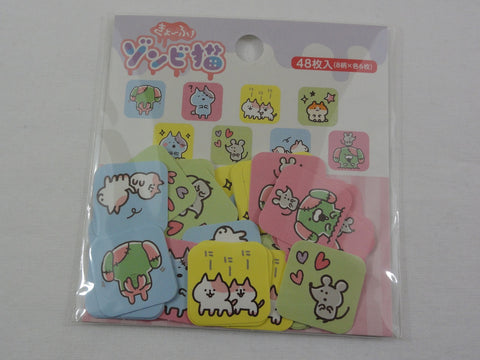 Cute Kawaii Zombie Cat Whimsical Flake Stickers Sack B - for Journal Agenda Planner Scrapbooking Craft