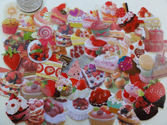 Cute Kawaii Sweet Red Strawberry Cake Chocolate theme Flake Stickers - 50 pcs