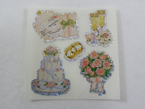 Sandylion Wedding Cake Rose Invitation Glitter Sticker Sheet / Module - Vintage & Collectible