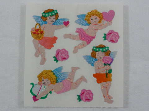 Sandylion Angel Heart Valentine Glitter Sticker Sheet / Module - Vintage & Collectible