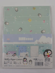 Cute Kawaii Crux Shy Penguin Letter Set Pack - Stationery Writing Paper Penpal Collectible