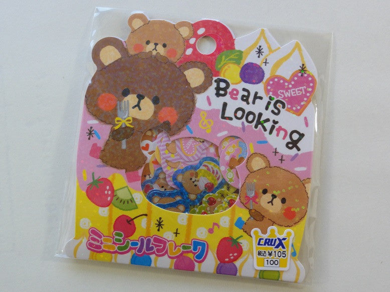 Cute Kawaii Crux Bear is Looking Flake Stickers Sack - A