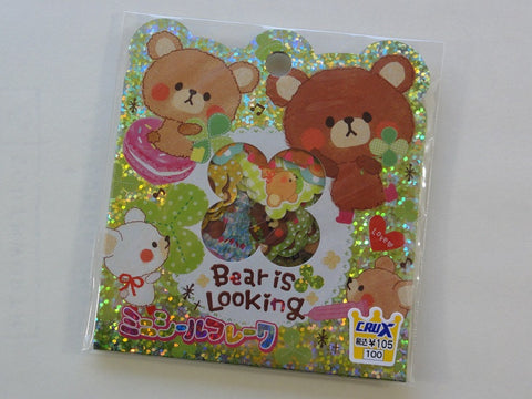 Cute Kawaii Crux Bear is Looking Flake Stickers Sack - B