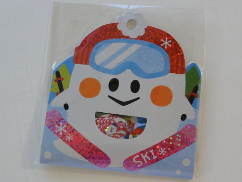 Cute Kawaii Q-Lia Ski Ghost Winter Snow Stickers Flake Sack - Vintage