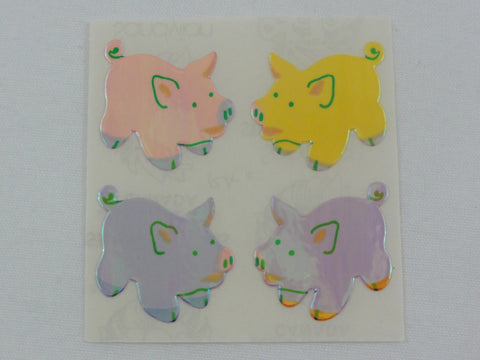 Sandylion Pigs Pearly / Opalescent Sticker Sheet / Module - Vintage & Collectible