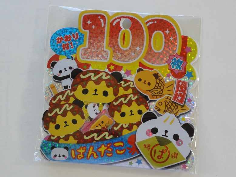 Cute Kawaii Kamio Panda Food Tako Yaki Stickers Sack - Vintage
