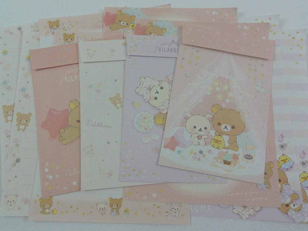Cute Kawaii San-X Rilakkuma Pajama Party Letter Sets - A