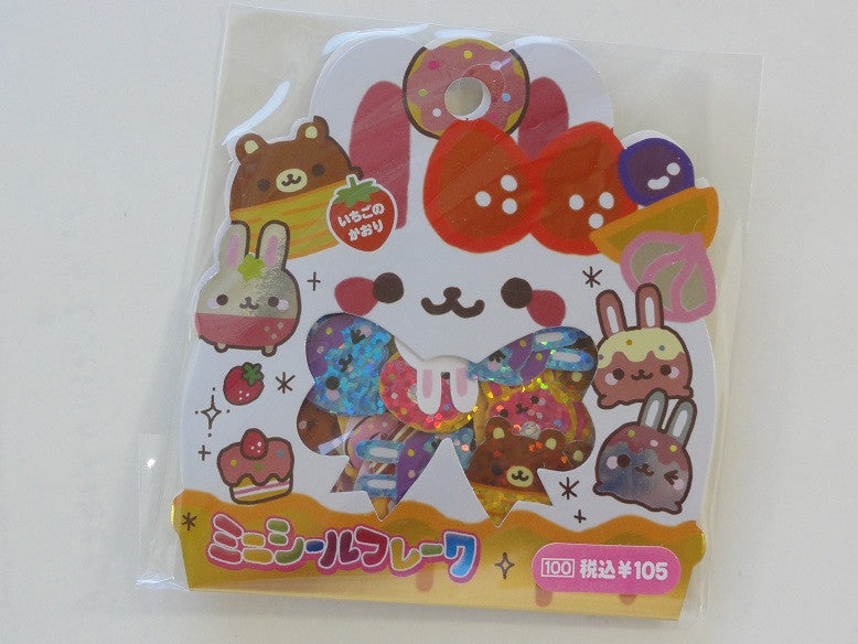 Cute Kawaii Sweet Donut Pastry Rabbit Stickers Sack - Vintage