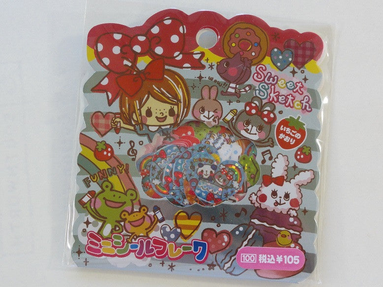 Cute Kawaii Sweet Sketch Stickers Sack - Vintage