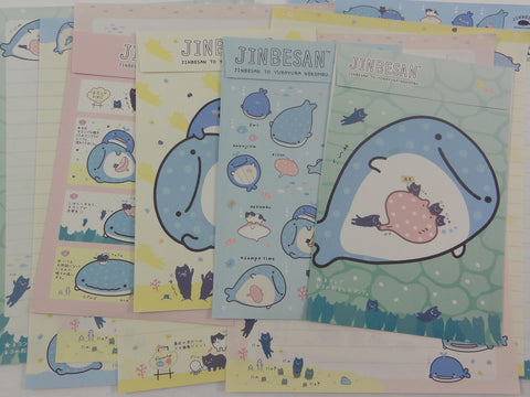 Cute Kawaii San-X Jinbesan Whale Letter Sets - F - Stationery Writing Paper Envelope