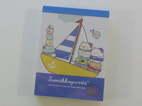 z Kawaii Cute San-X Sumikko Gurashi Sailor Navy Marine Style Mini Notepad / Memo Pad - A