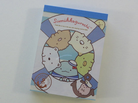 z Kawaii Cute San-X Sumikko Gurashi Sailor Navy Marine Style Mini Notepad / Memo Pad - B