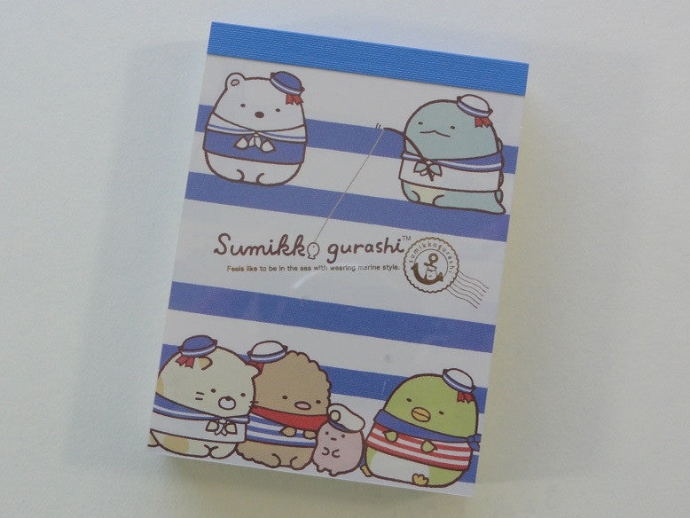 z Kawaii Cute San-X Sumikko Gurashi Sailor Navy Marine Style Mini Notepad / Memo Pad - C