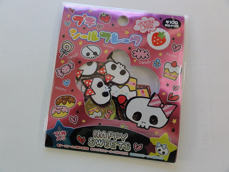 Cute Kawaii Kamio Skull Gothic Happy Sweets Stickers Flake Sack - Vintage