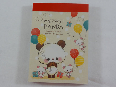 Cute Kawaii Crux Moji Panda Balloons Mini Notepad / Memo Pad - Stationery Design Writing Collection