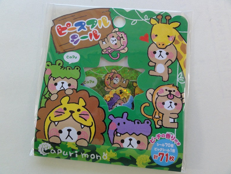 Cute Kawaii Mind Wave Capuri Mono Costume Bear Flake Stickers Sack - B