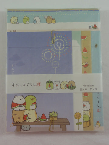 Cute Kawaii San-X Sumikko Gurashi Summer Watermelon Letter Set Pack - Stationery Writing Paper Envelope Penpal Rare Collectible