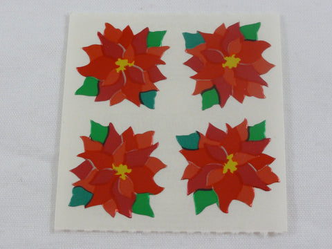 Sandylion Christmas Poinsettia Mylar Foil Sticker Sheet / Module - Vintage & Collectible - Scrapbooking