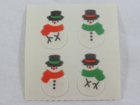 Sandylion Snowman Fuzzy Sticker Sheet / Module - Vintage & Collectible