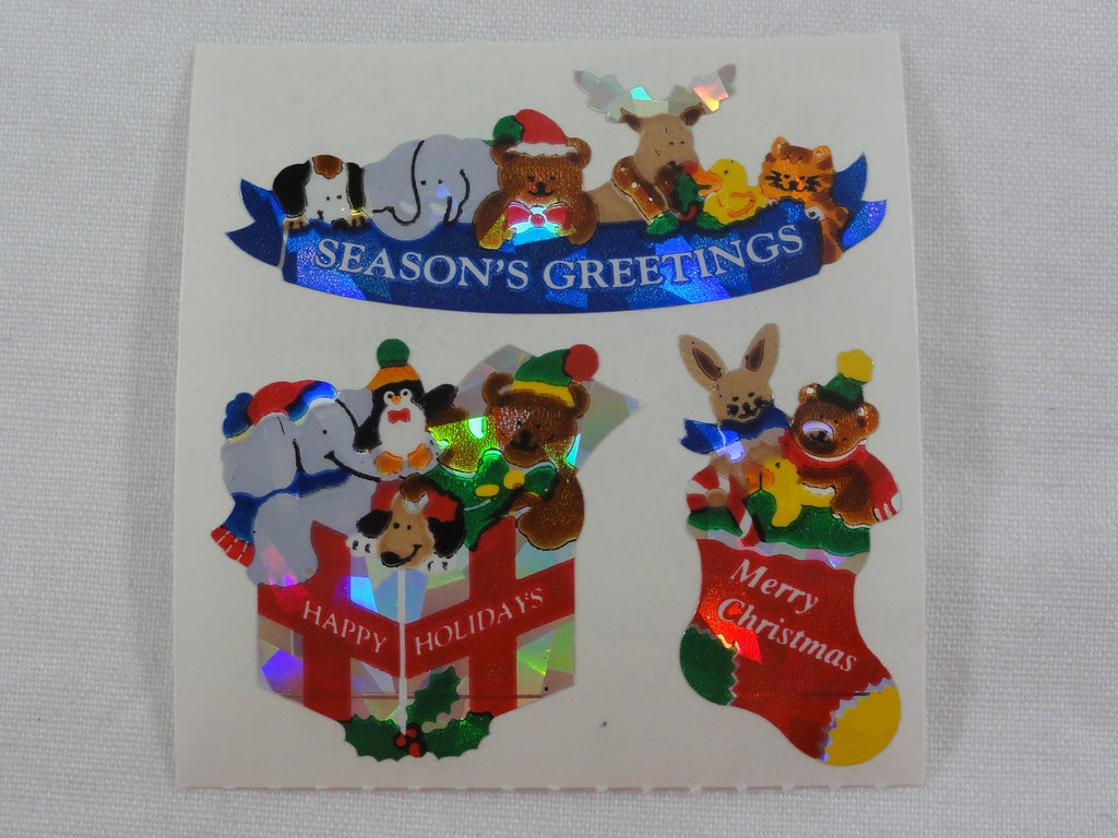 Sandylion Christmas Prismatic Sticker Sheet / Module - Vintage & Collectible