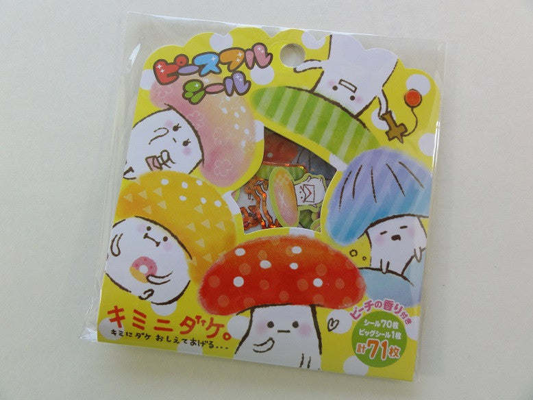 Cute Kawaii Mind Wave Mushroom Flake Stickers Sack