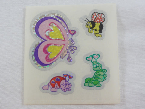 Sandylion Love Bugs Glitter Sticker Sheet / Module - Vintage & Collectible