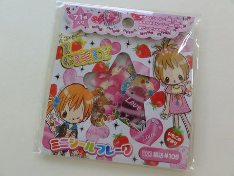 Cute Kawaii Girly Best Friends Flake Stickers Sack - Vintage