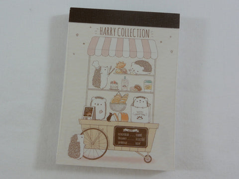 Cute Kawaii Kamio Hedgehog Street Cafe Food Shop Mini Notepad / Memo Pad - Stationery Designer Paper Collection