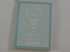 Cute Kawaii Kamio Ice Cream Melty Twin Monster Mini Notepad / Memo Pad - Stationery Designer Paper Collection