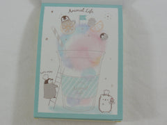 Cute Kawaii Kamio Ice Drink Penguin Hedgehog Animal Life Mini Notepad / Memo Pad - Stationery Designer Paper Collection