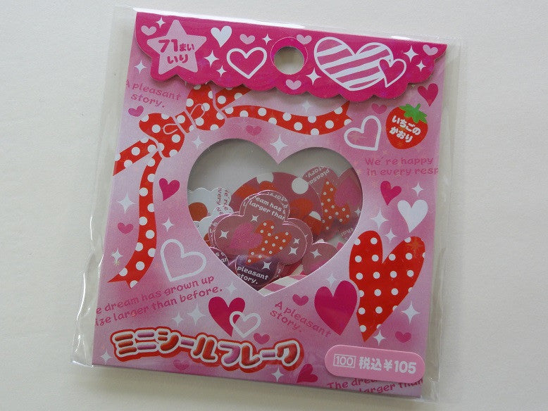Cute Kawaii Heart Flake Stickers Sack B - Vintage