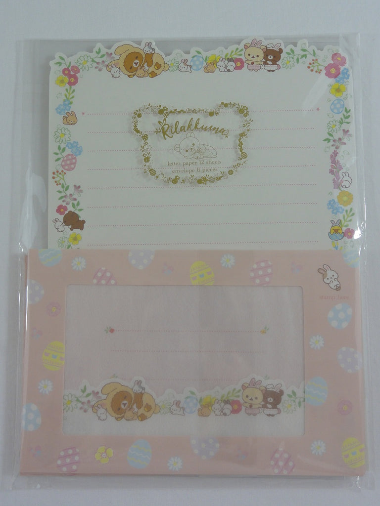 Cute Kawaii San-X Rilakkuma Die Cut Letter Set Pack  - Bunny - Stationery Writing Paper Envelope