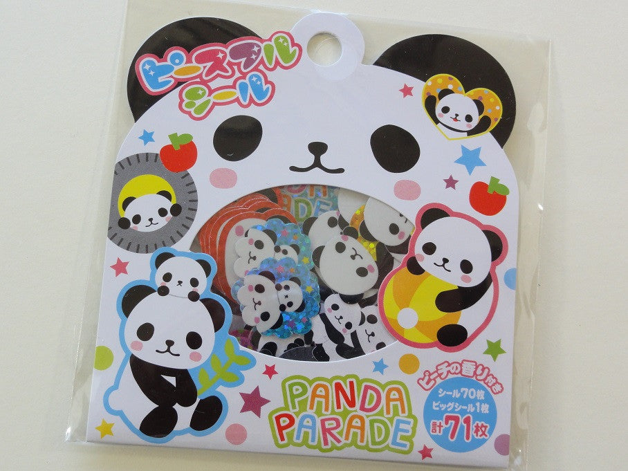 Cute Kawaii Mind Wave Panda Parade Stickers Flake Sack - Vintage
