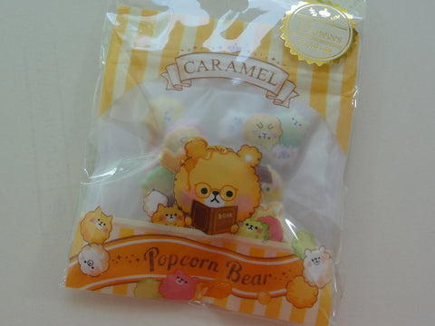 z Cute Kawaii Crux Popcorn Bear Flake Stickers Sack - Caramel