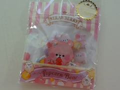 z Cute Kawaii Crux Popcorn Bear Flake Stickers Sack - Strawberry