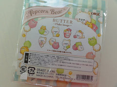 z Cute Kawaii Crux Popcorn Bear Flake Stickers Sack - Butter