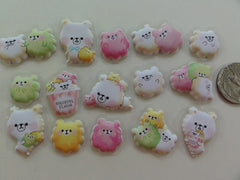 z Cute Kawaii Crux Popcorn Bear Flake Stickers Sack - Butter