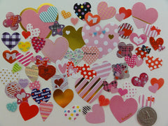 Cute Kawaii Hearts Love Valentine Flake Stickers - 62 pcs