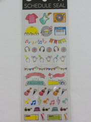 Cute Kawaii Mind Wave Music Records Karaoke Fun time Schedule Sticker Sheet - for Journal Planner Craft Organizer