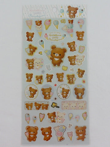 Cute Kawaii San-X Korilakkuma Chairoikoguma Happy Ice Cream Sticker Sheet 2019 - A - for Planner Journal Scrapbook Craft