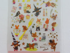 Cute Kawaii Mind Wave Bear Witch School Sticker Sheet - for Journal Planner Craft Organizer
