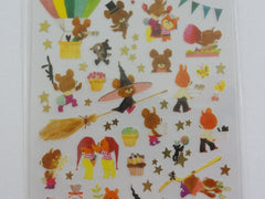 Cute Kawaii Mind Wave Bear Witch School Sticker Sheet - for Journal Planner Craft Organizer