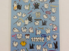 Cute Kawaii Mind Wave Tooth Dentist Clean Sticker Sheet - for Journal Planner Craft Organizer