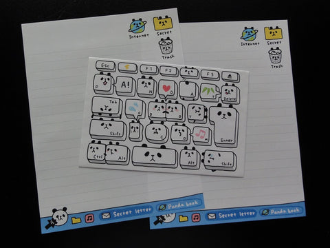 Cute Kawaii MIndwave Panda dot Com Keyboard Letter Set