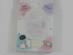 Cute Kawaii Q-Lia Have a Break Drink Bear Hedgehog Mini Notepad / Memo Pad - Stationery Design Writing Collection