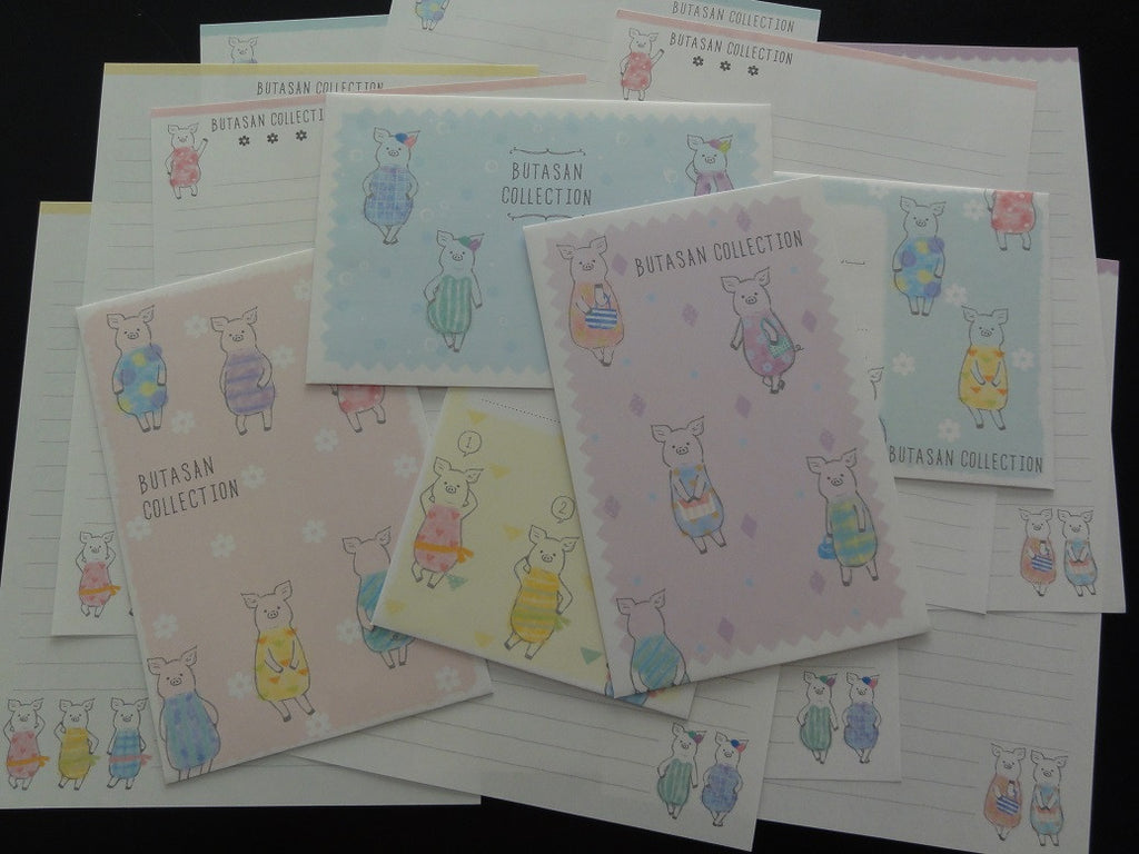 Kawaii Cute Crux Pig Piggy Butasan Collection Letter Sets