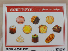 Cute Kawaii Mind Wave Bake Goods Bakery Sweet Cookie Macaroon Flake Stickers Sack - for Journal Agenda Planner Scrapbooking Craft