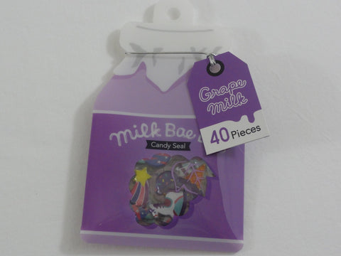 Cute Kawaii Mind Wave Special Candy Milk Stickers Sack - Grape