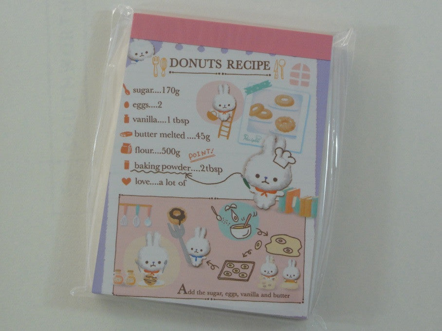 Cute Kawaii Q-Lia Donuts Recipe Rabbit Kitchen Bakery Mini Notepad / Memo Pad